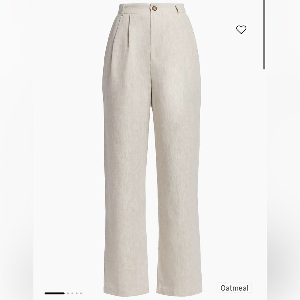 Reformation Mason Linen Straight-Leg Pants
